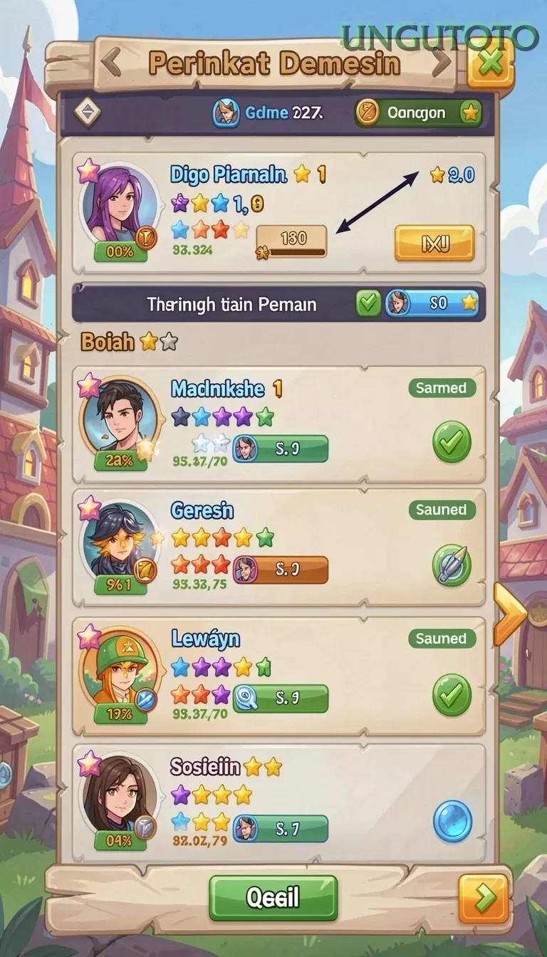 Cuplikan layar PRG007 — menu navigasi